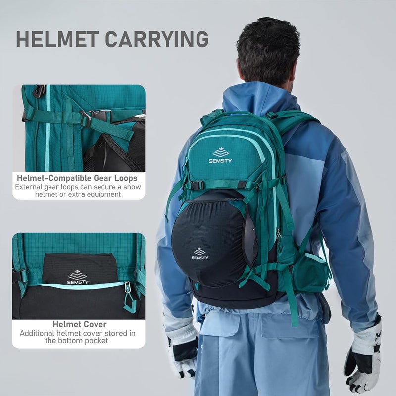 SEMSTY Ski and Snowboard Hydration Backpack - Cold-Weather Winter - 2L Water Reservoir and Insulated Harness - Image 4
